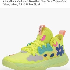 Adidas Harden Volume 5 Basketball Shoe, Solar Yellow/Crew